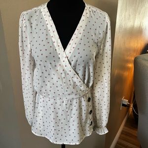 Almost Famous Pink Dot Blouse size M